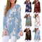 Blusa Casual Floral de Manga Larga Cuello V