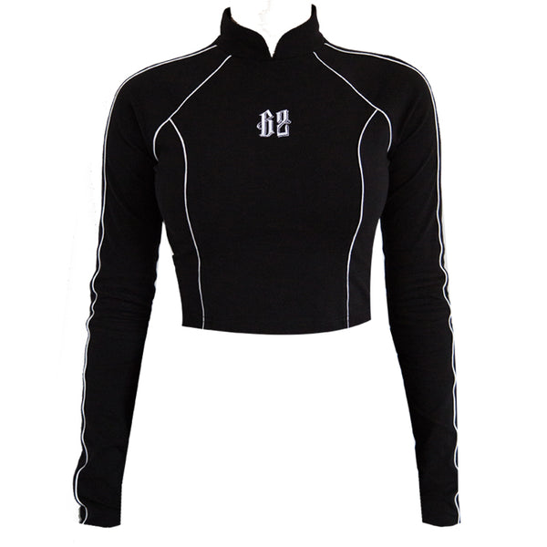 Sudadera Deportiva con Cuello Mao Bordado y Mangas Largas - Image 3