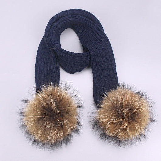 Set Gorro y Bufanda Doble Lana con Pompones para Niños - Image 16