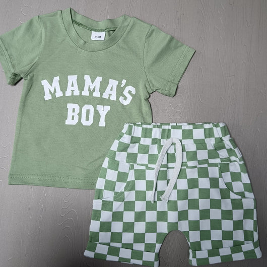 Conjunto Dos Piezas: Short y Blusa Cuello Redondo a Cuadros - Image 3
