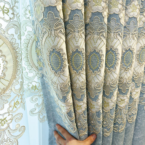 Cortinas Bordadas Opacas para Sala y Dormitorio