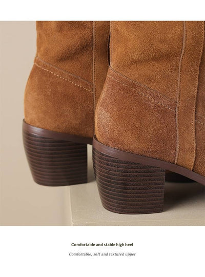 Botas Largas Retro Artesanales de Color Sólido para Otoño-Invierno - Image 11
