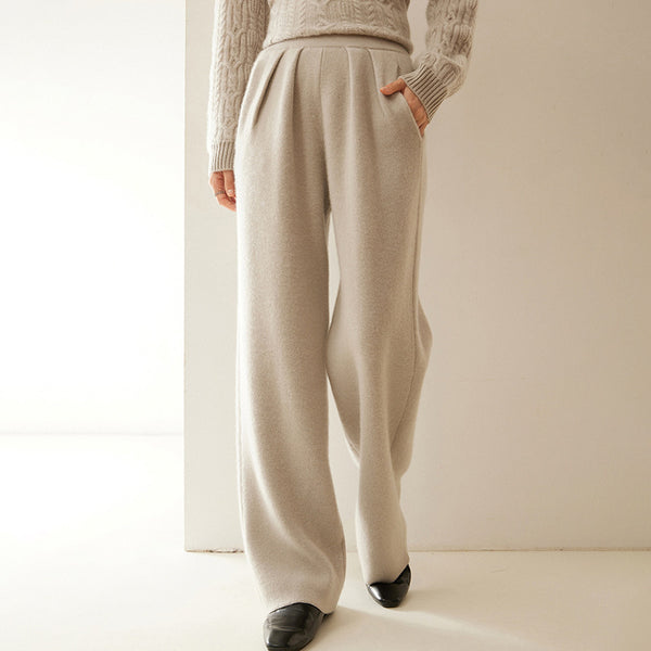 Pantalones Anchos de Cachemira para Mujer Otoño e Invierno