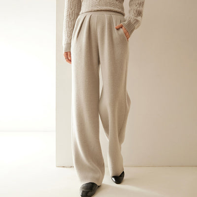 Pantalones Anchos de Cachemira para Mujer Otoño e Invierno