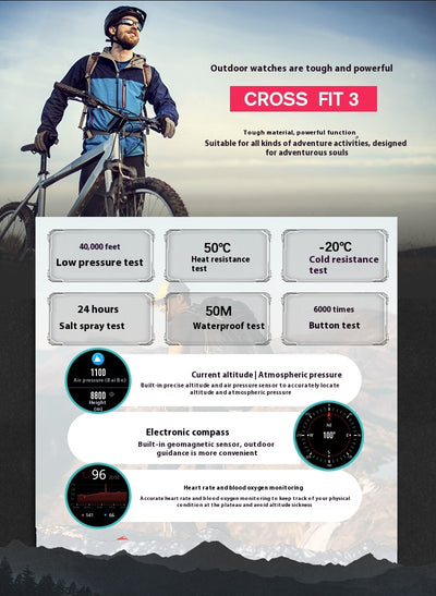 Reloj Deportivo Inteligente con Altímetro, Brújula y Presión Atmosférica - Image 13