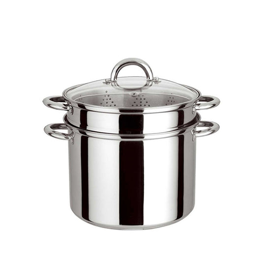 Colador de Espagueti Multifuncional 24cm - Olla Vaporizadora de Acero Inoxidable 8QT