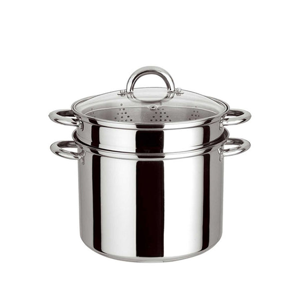 Colador de Espagueti Multifuncional 24cm - Olla Vaporizadora de Acero Inoxidable 8QT