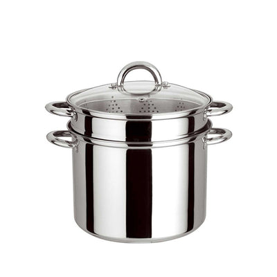 Colador de Espagueti Multifuncional 24cm - Olla Vaporizadora de Acero Inoxidable 8QT