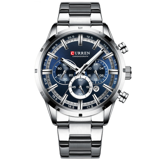 Reloj de Acero Inoxidable Multifunción con Calendario y Correa Metálica para Hombre - Image 7