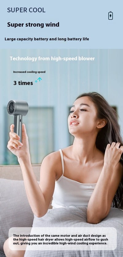 Starry Gray handheld fan with a digital display showing '100' and control buttons, featuring a sleek, modern design. - Image 18