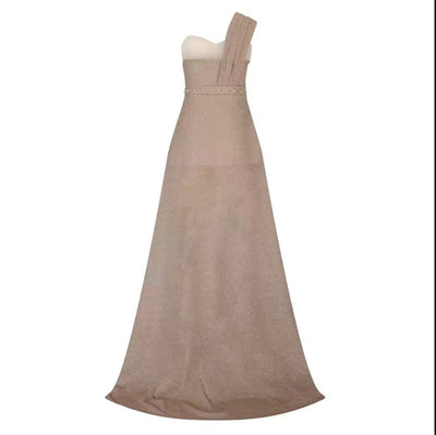 Vestido Asimétrico sin Mangas con Efecto Bronceado y Abertura - Image 29