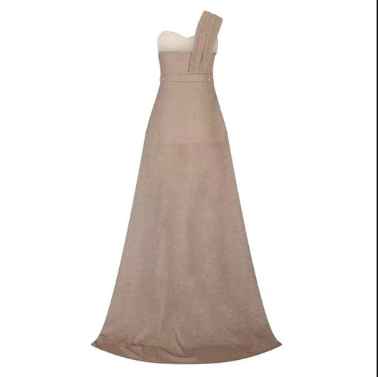Vestido Asimétrico sin Mangas con Efecto Bronceado y Abertura - Image 29