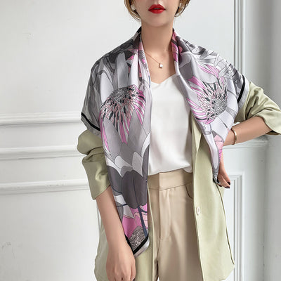 Pañuelos de Seda Estampados para Mujer - Hijab Versátil - Image 32