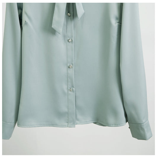 Camisa de Manga Larga con Detalle de Lazo en el Cuello - Image 12