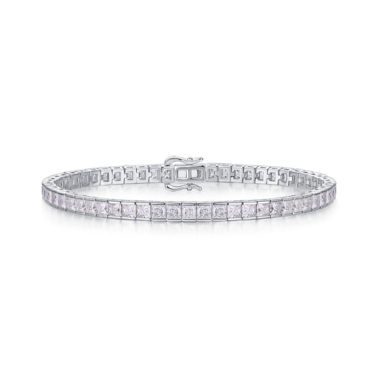 Pulsera de Plata Lujo Time Tunnel - Conjunto con Moissanita Premium y Baño de Platino