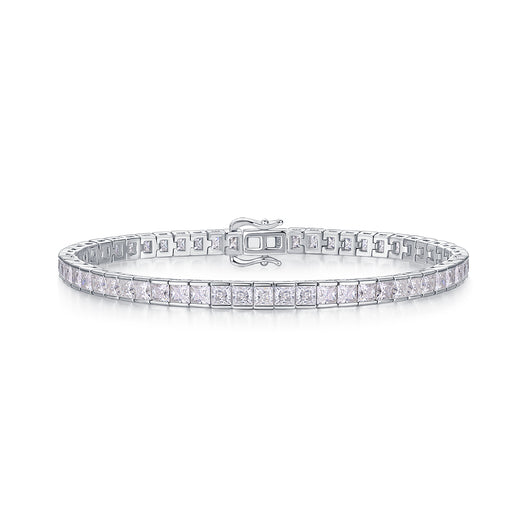 Pulsera de Plata Lujo Time Tunnel - Conjunto con Moissanita Premium y Baño de Platino