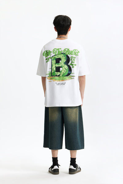 Camiseta Suelta Personalizada Letra B Estilo Urbano Casual para Hombre - Image 13