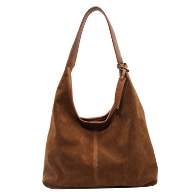 Bolso de Hombro de Ante Vintage con Costuras para Mujer - Image 5