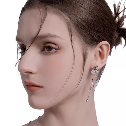 Aretes Barrocos de Perla Cultivada con Borla Larga - Image 2