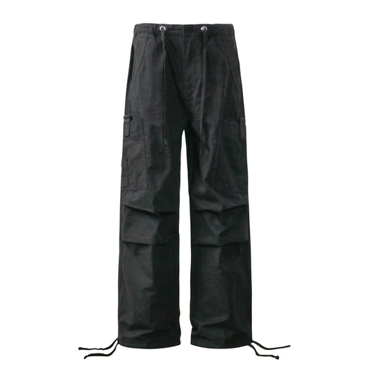 Pantalones Casuales Holgados de Pierna Recta en Colores Sólidos
