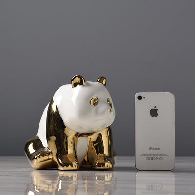 Adornos de Cerámica Panda Dorado - Image 4