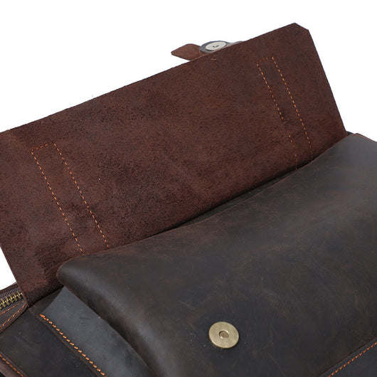 Bolso Bandolera de Cuero Genuino Estilo Retro - Gran Capacidad - Image 6
