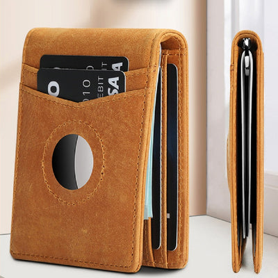 Billetera de Cuero Genuino para Hombre con Protección Antirrobo