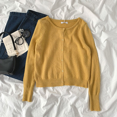 Cardigan Básico de Punto para Mujer - Estilo Relajado Primavera - Image 7