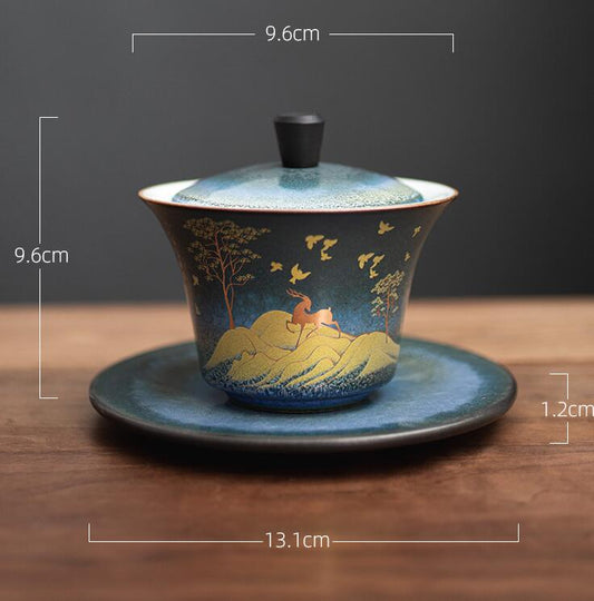 Tazón de Té Artesanal de Cerámica Retro - Image 2