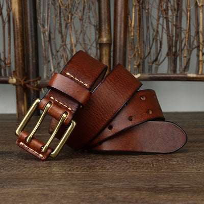 Cinturón de Cuero para Hombre con Hebilla Doble Pasador - Image 7