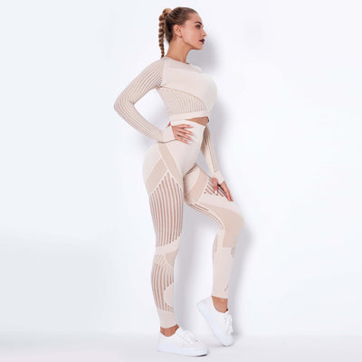 Conjunto de Yoga Absorbente sin Costuras con Manga Larga - Image 3