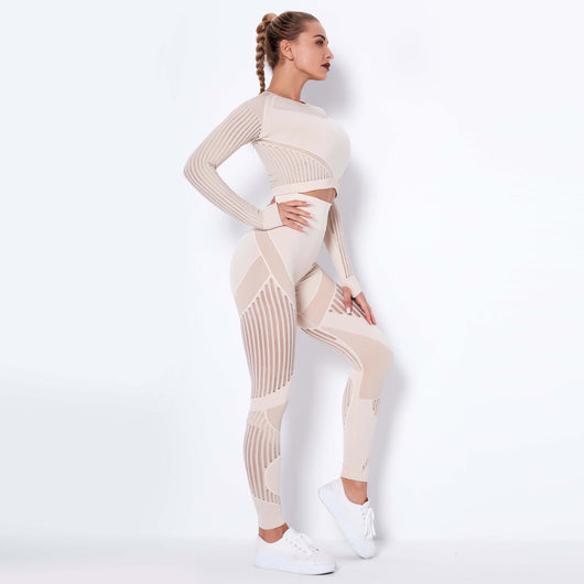 Conjunto de Yoga Absorbente sin Costuras con Manga Larga - Image 3