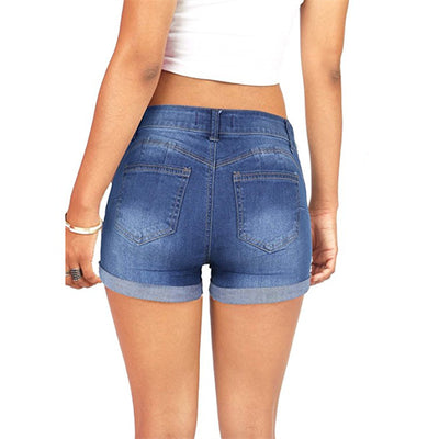 Shorts Denim Ajustados Cintura Alta con Stretch - Image 13