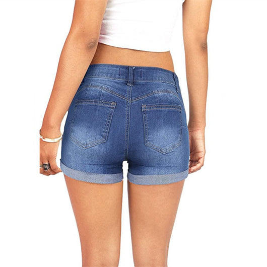 Shorts Denim Ajustados Cintura Alta con Stretch - Image 13