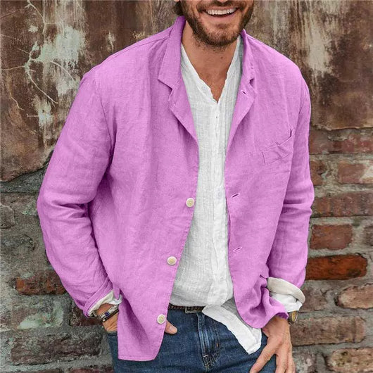 Saco Casual de Algodón y Lino Oversize - Image 9