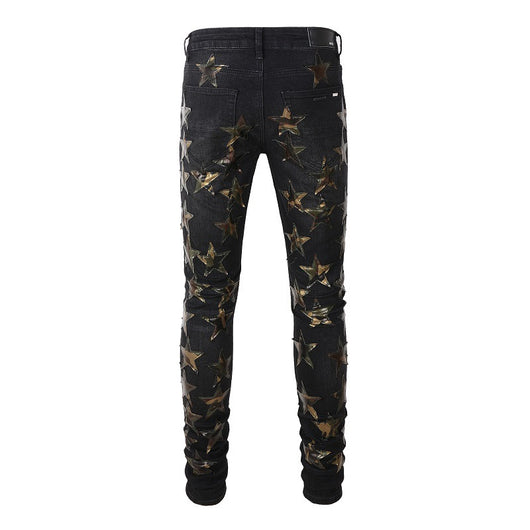 Jeans Rotos de Cuero con Estrella - Tendencia Street Style - Image 13