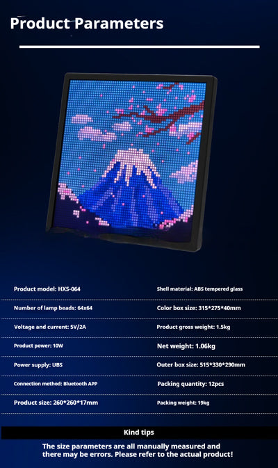 Marco de Fotos LED Bluetooth con Pantalla Pixel Personalizable - Image 8