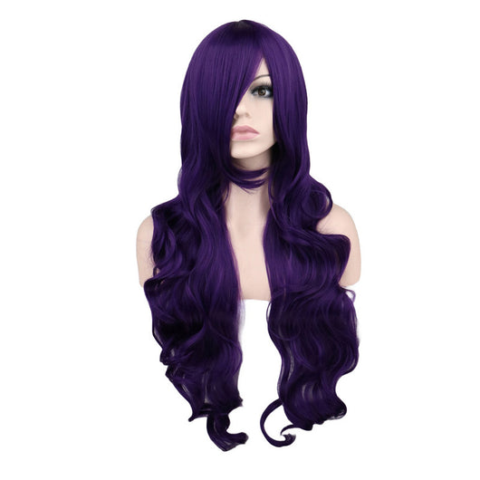 Peluca Cosplay Sirena Anime Rojo Oscuro Cabello Largo Ondulado - Image 28