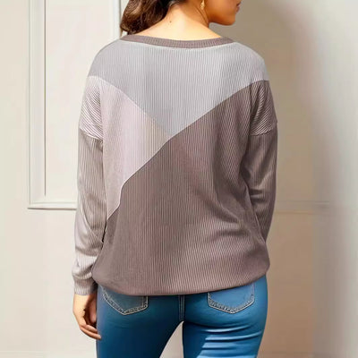 Camiseta Suelta Estampada Tricolor para Mujer - Casual y Cómoda - Image 3
