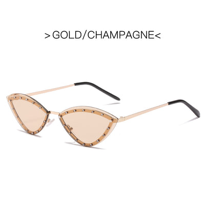 Gafas de Sol Cat Eye Triangulares sin Marco para Mujer - Image 4