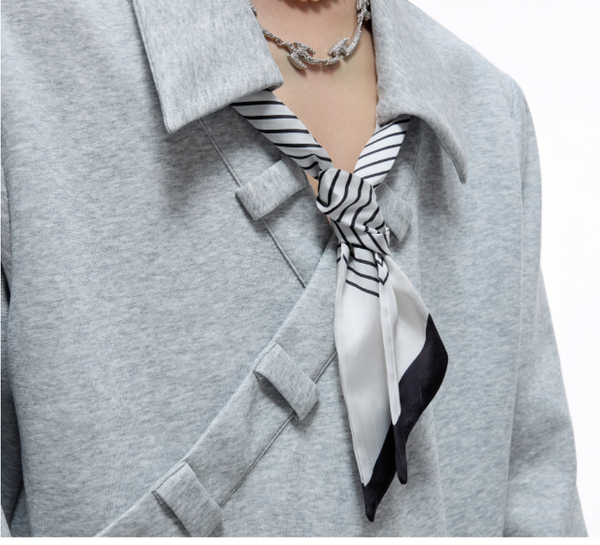 Suéter Polo Patchwork Cuello V Holgado Premium Manga Larga