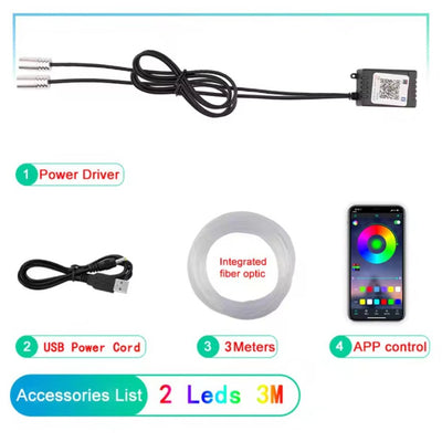 Luz Ambiental LED Fibra Óptica 64 Colores para Auto - Image 20