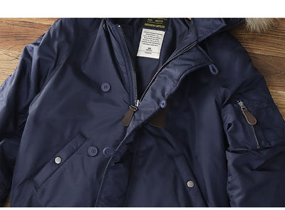 Chamarra Retro para Hombre con Cuello de Pelaje Grueso - Image 19