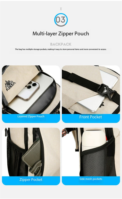 Mochila Casual AZELA Púrpura Ligera, Daypack Multicompartimento con Malla Transpirable - Image 30