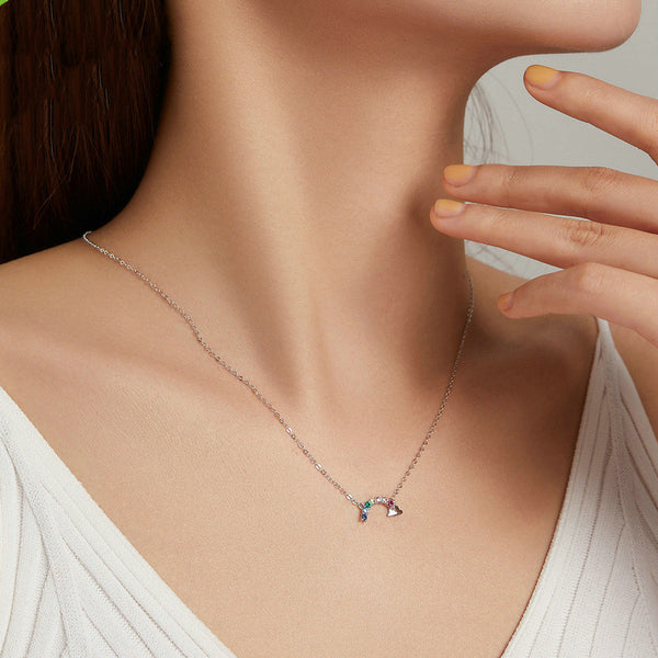 Collar de Circonita Arcoíris de la Suerte - Moda Brillante