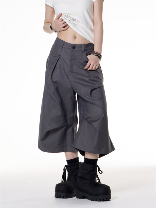 Jumpsuit Ancho de Tiro Bajo con Pliegues y Corte Relajado - Image 10