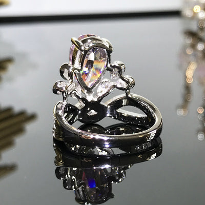 Anillo de Plata Esterlina Gota de Agua Vintage Princesa Real - Image 10