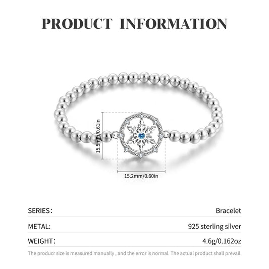 Pulsera Flor de Nieve Plata 925 - Regalo Navideño Versátil para Mujer - Image 2