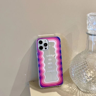 Funda Espejo con Letras para Celular - Diseño Rayado - Image 8