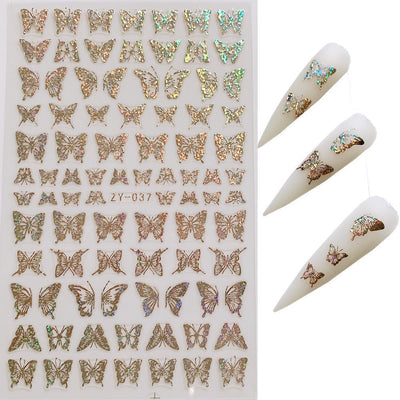 Stickers de Uñas Mariposa con Efecto Bronce Láser - Image 4